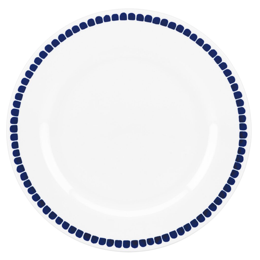 Blue Horizontal Stripe Dinner Plate