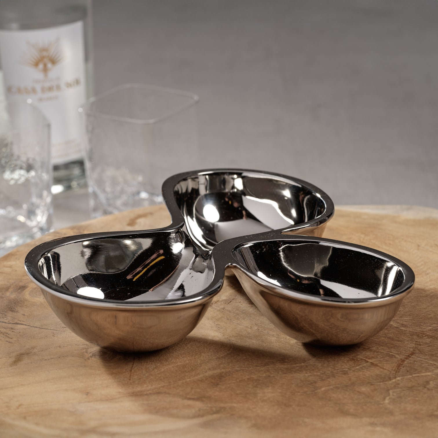 Polished Nickel Cocktail Condiment Bowl Set - Image 2