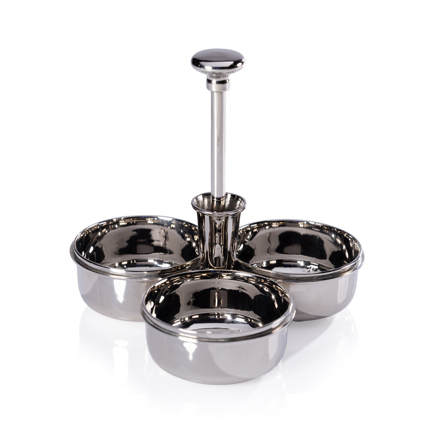 Polished Nickel Condiment Trio with Cocktail Pick Holder - Image 2