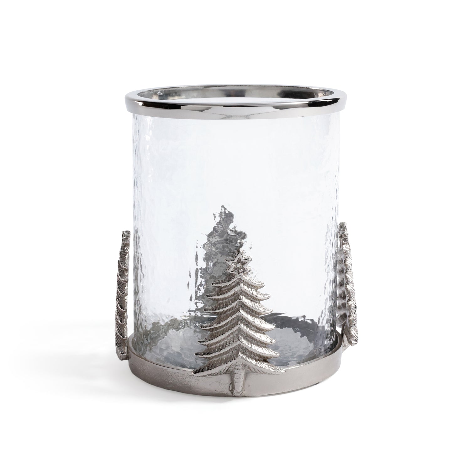 Glass and Metal Hurricane Candle Holder
