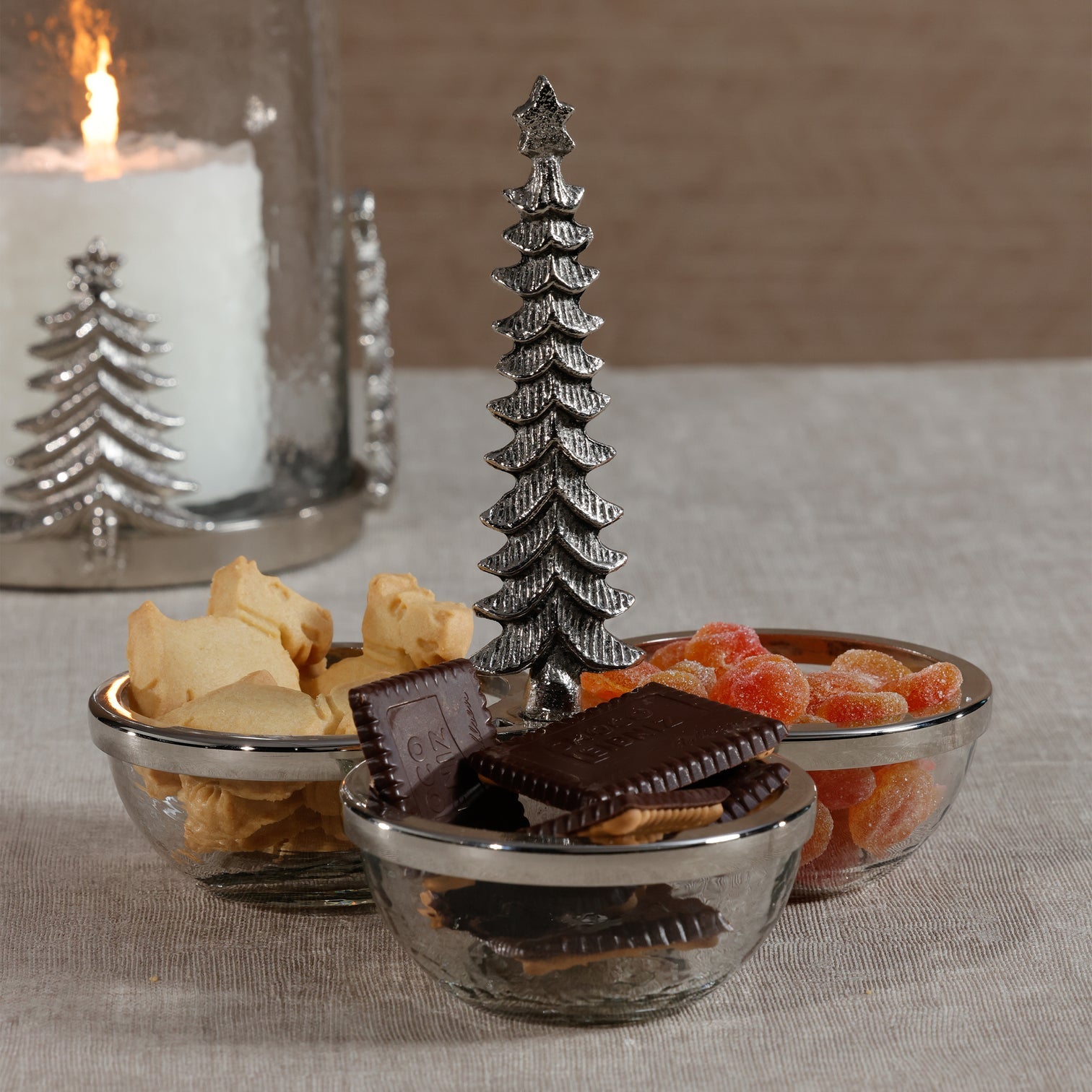 Glass and Metal Trio Condiment Set - Image 3