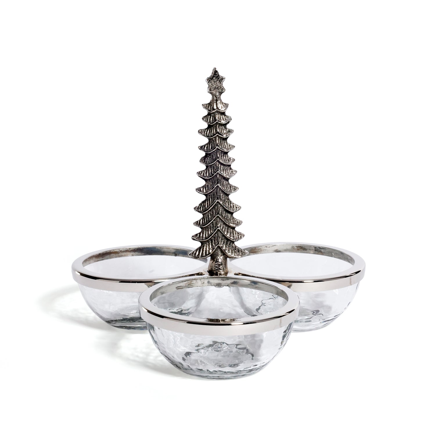 Glass and Metal Trio Condiment Set