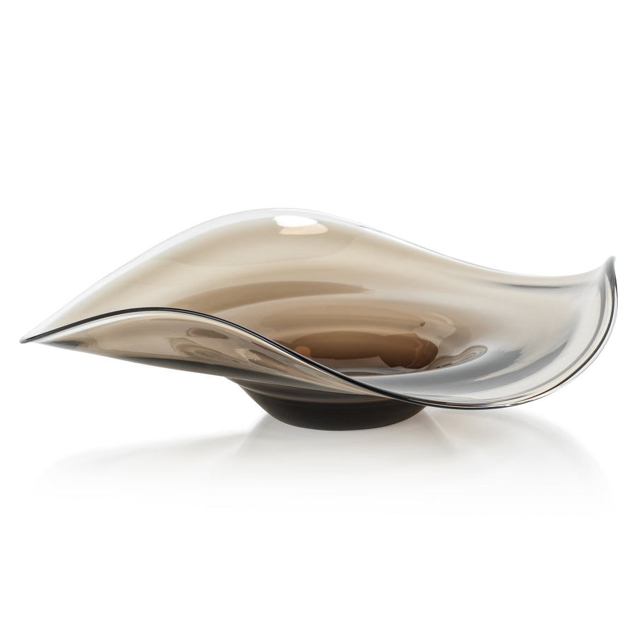 Taupe Wave Glass Bowl - 18 in - Image 2